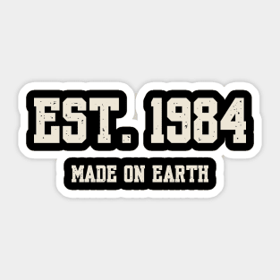 1984 Birthday Vintage Varsity Sticker